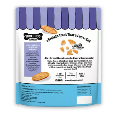 Three Dog Bakery Bark N' Crunch All Life Stages Dog Treats - Chicken Chips 8 oz - Image 8