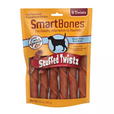 SmartBones Stuffed Twistz Dog Chews - Pork, 6 Count - Image 1