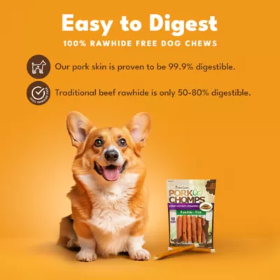 Pork Chomps No Hide Adult Dog Chews - Chicken & Sweet Potato 12 ct - Image 4