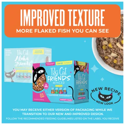 Tiki Cat Friends Adult Wet Cat Food - Grain Free, Fish With Pumpkin, Variety Pack, 12 Ct Pouches - Image 2