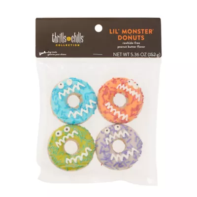 Thrills & Chills Lil' Monster Donuts Rawhide-Free Dog Treats, Peanut Butter Flavor 4 ct - Image 2