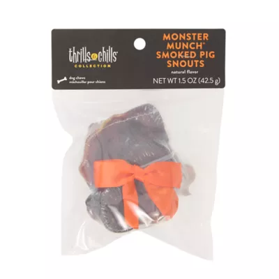 Thrills & Chills Monster Munch Smoked Pig Snouts, Dog Treats - Natural Flavor 1.5 oz - Image 3