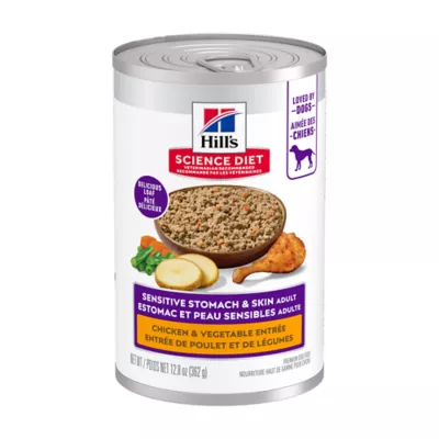 Hill's Science Diet Adult Dog Wet Food, Chicken & Vegetable Entrée, 12 x 363 g - Image 1