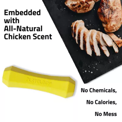 Playology Chicken Scented Squeaky Chew Stick Dog Toy, Jumbo - Image 4