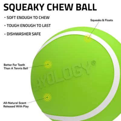 Playology Sweet Potato Scented Squeaky Chew Ball Dog Toy, Small 3-Pack - Image 2