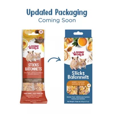 Living World Hamster Treat Sticks, Honey Flavour, 2-pack - Image 2