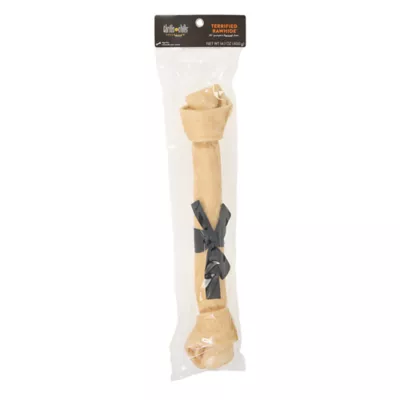 Thrills & Chills Terrified Rawhide Pumpkin Flavored Dog Chew 20" - 1 Count, 14.1 oz - Image 3