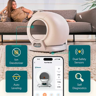 Petcove PurrTek Self Cleaning Litter Box With Automatic Cleaning - Built-in Odor Control - Image 3