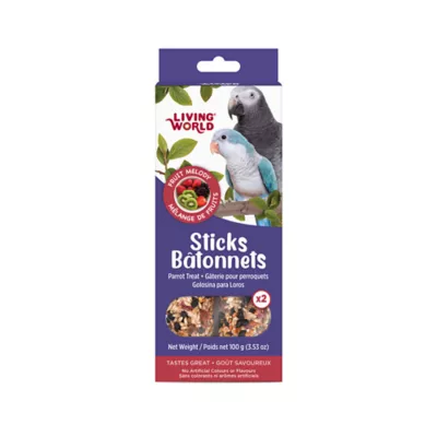 Living World Sticks, Parrot Treat, Fruit Melody, 2-sticks - Image 1