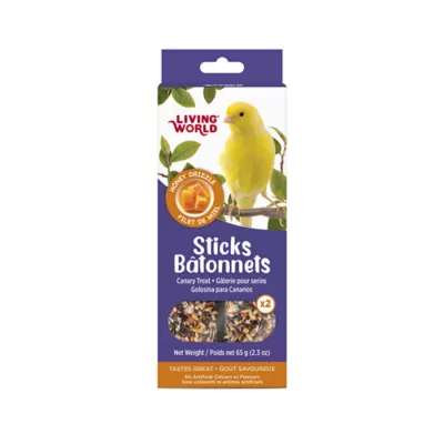 Living World Sticks, Canary Treat, Honey Drizzle, 2-sticks - Image 1