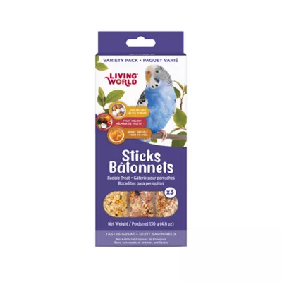 Living World Sticks, Budgie Treat, Variety Pack, 3 count - Image 1