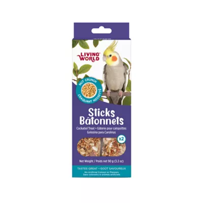 Living World Sticks, Cockatiel Treat, Nut Crunch, 2-sticks - Image 1