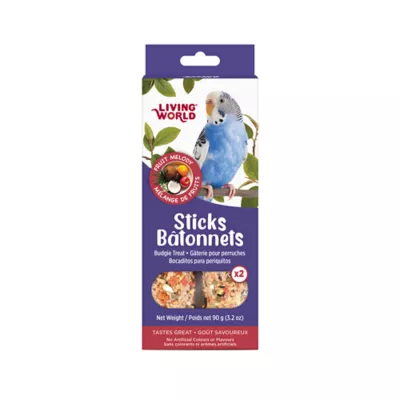 Living World Sticks, Budgie Treat, Fruit Medley, 2-sticks - Image 1