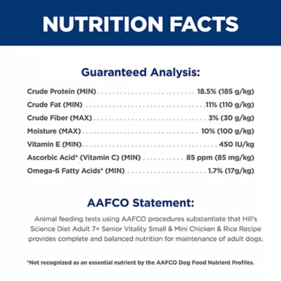 Hill's® Science Diet® Senior Vitality Small & Mini Adult 7+ Dry Dog Food - Chicken & Rice - Image 6