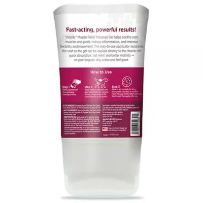 Product Vetality Muscle Massage Dog Pain Reliever Gel - Improve Mobility - Reduce Inflammation - 3 fl oz