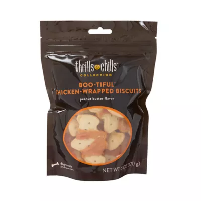Thrills & Chills Boo-tiful Chicken-Wrapped Biscuits, Dog Treats - Peanut Butter Flavor 6 oz - Image 2