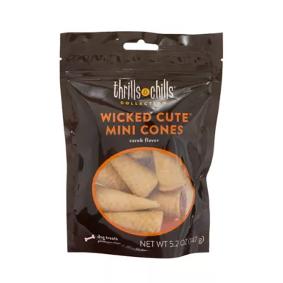 Thrills & Chills Wicked Cute Mini Cones Dog Treats - Carob Flavor 5.2 oz - Image 3