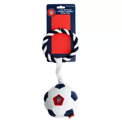 US Soccer Ball Plush With Rope Dog Toys - Image 3