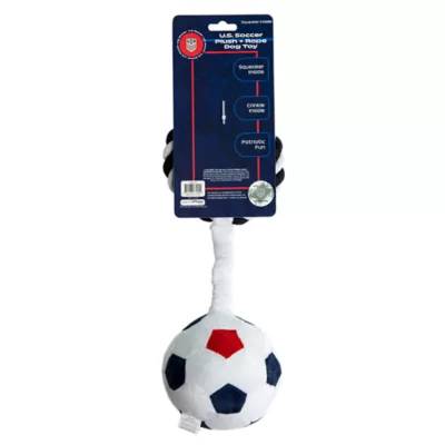 US Soccer Ball Plush With Rope Dog Toys - Image 4