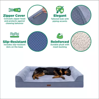 FurHaven Cooling Gel-Top Dreamer Plush Sofa Dog Bed - Image 5