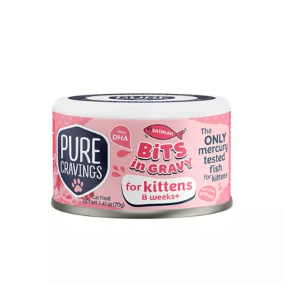 Pure Cravings Mercury Tested Kitten Wet Cat Food - Grain Free, Bits in Gravy, 2.47 Oz - Image 1