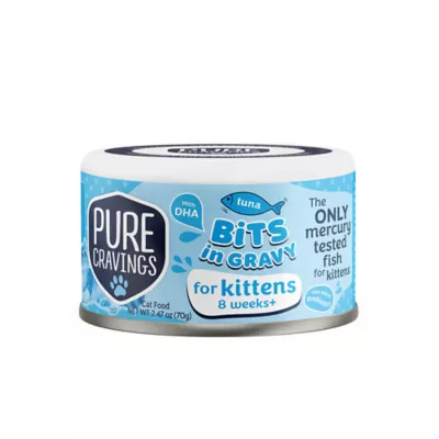 Pure Cravings Mercury Tested Kitten Wet Cat Food - Grain Free, Bits in Gravy, 2.47 Oz - Image 1