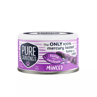 Pure Cravings Mercury Tested Adult Wet Cat Food - Grain Free, Minced, 3 Oz - Image 1