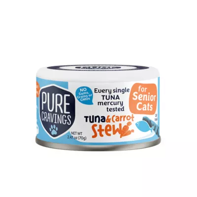 Pure Cravings Mercury Tested Senior Wet Cat Food - Grain Free, Stew, 2.47 Oz - Image 1