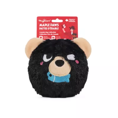 HugSmart® Squeaky Spiky Ball Plush Black Bear Canada Dog Toy - Image 4