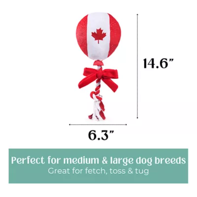 HugSmart® Canada Flag Balloon Rope Plush Dog Toy - Image 2