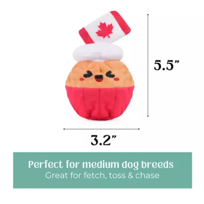 HugSmart® Squeaky Spiky Ball Plush Cupcake Canada Dog Toy - Image 2