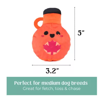 HugSmart® Squeaky Spiky Ball Plush Maple Syrup Canada Dog Toy - Image 2