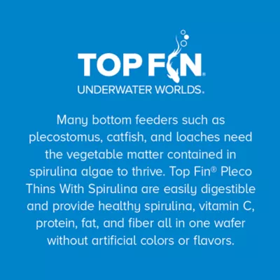 Top Fin® Pleco Thins Fish Food with Spirulina - Bottom Feeder Fish Food - 1.5-3 oz - Image 5