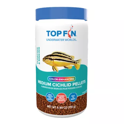 Top Fin® Color Enhancing Cichlid Pellets - Fish Food, Fish Tank Pellets - 5.99 oz - Image 1
