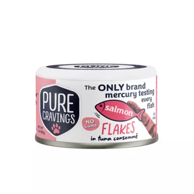 Pure Cravings Mercury Tested Adult Wet Cat Food - Grain Free, Flakes in Consomme, 3 Oz - Image 1