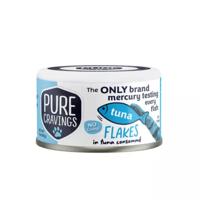 Pure Cravings Mercury Tested Adult Wet Cat Food - Grain Free, Flakes in Consomme, 3 Oz - Image 1
