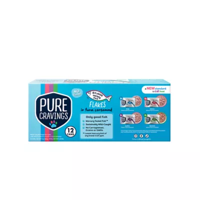 Pure Cravings Mercury Tested Adult Cat Food - Grain Free, Flakes in Consomme, Variety Pack, 12 Ct - Image 2