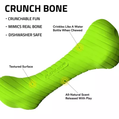 Playology Sweet Potato Scented Crunchy Femur Dog Toy, Jumbo - Image 2