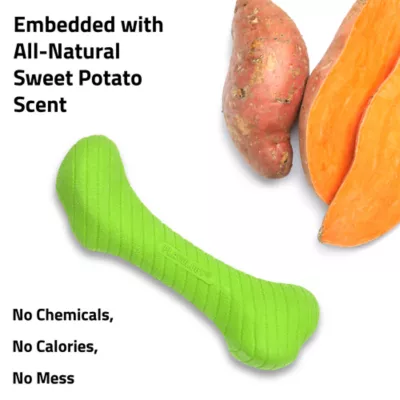 Playology Sweet Potato Scented Crunchy Femur Dog Toy, Jumbo - Image 4