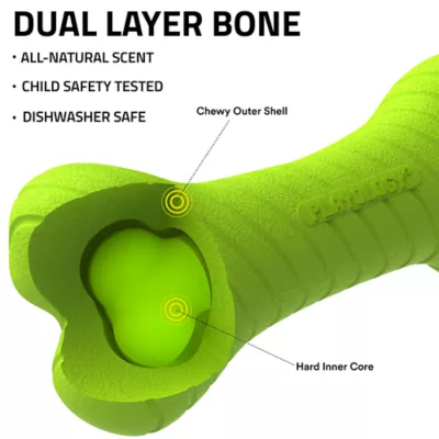 Playology Sweet Potato Scented Dual Layer Bone Dog Toy, Small - Image 2