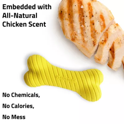 Playology® Chicken Scented Dual Layer Bone Dog Toy, Small - Image 4