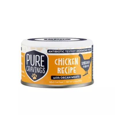 Pure Cravings Mercury Tested Adult Wet Cat Food - Grain Free, Shredded in Broth, 2.8 Oz. - Image 1