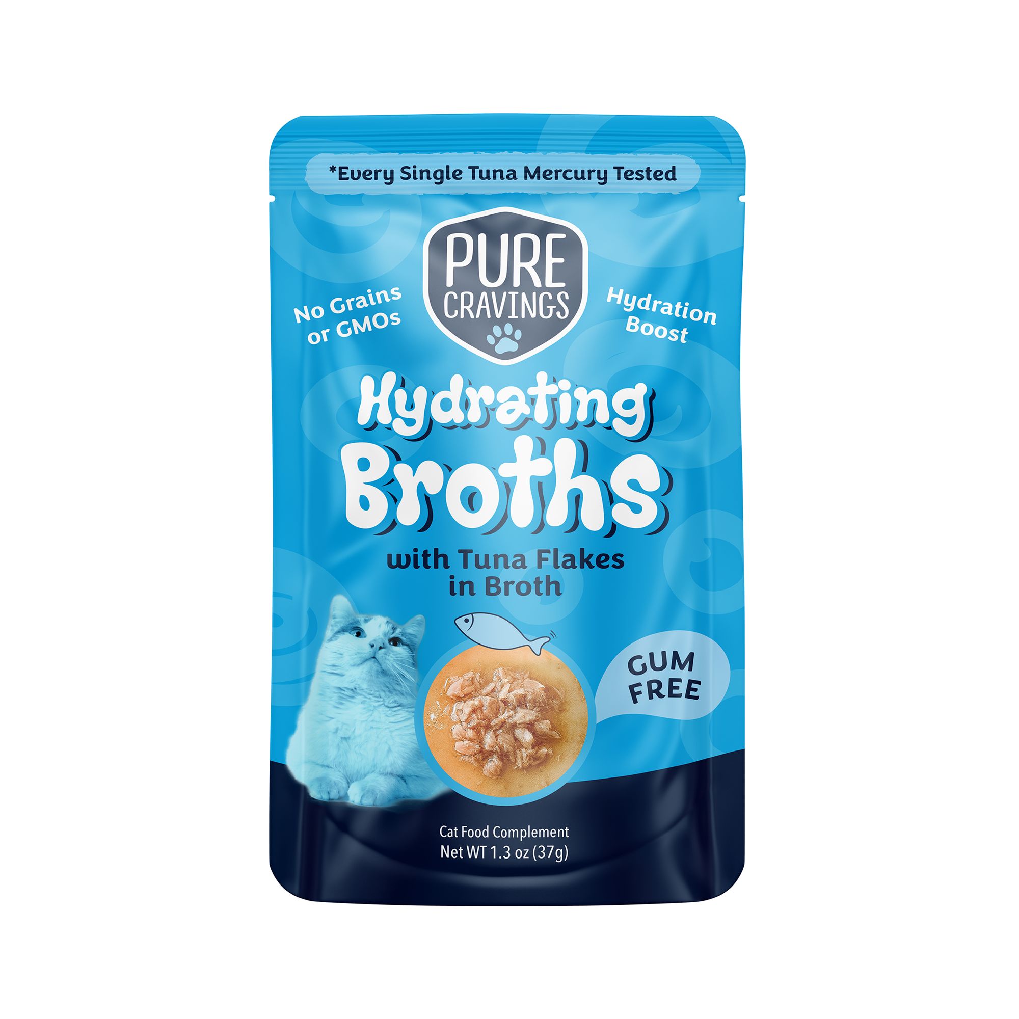 Pure Cravings Mercury Tested Hydrating Broths Cat Food Topper - Grain Free, 1.3 Oz by Pure Cravings