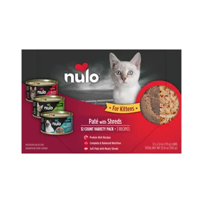 Nulo Pate with Shreds Kitten Wet Food - Variety Count, 12 Ct - Image 1