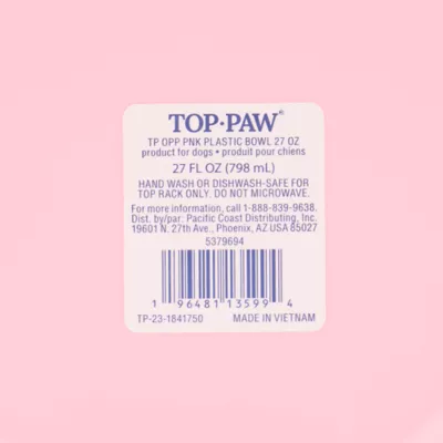 Top Paw® Basic Plastic Dog Bowl 27oz , Pink/Green/Blue - Image 7