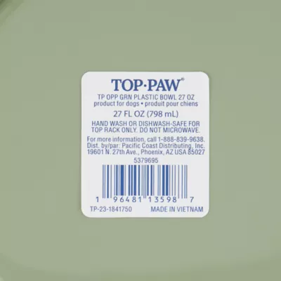 Top Paw® Basic Plastic Dog Bowl 27oz , Pink/Green/Blue - Image 7