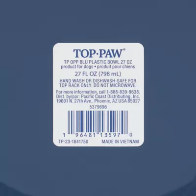 Top Paw® Basic Plastic Dog Bowl 27oz , Pink/Green/Blue - Image 7