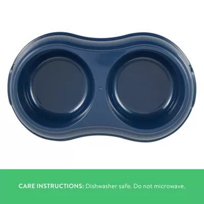 Top Paw® Plastic Double Diner Dog Bowl, 12OZ & 27OZ, Blue/Pink/Green - Image 3
