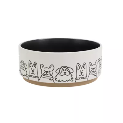 Top Paw® Black & White Ceramic Dog Bowl 64 FL OZ - Image 1