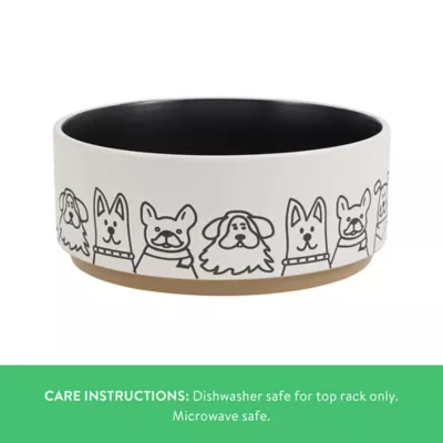 Top Paw® Black & White Ceramic Dog Bowl 64 FL OZ - Image 3